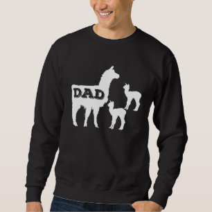 Mens Dad Llama Fathers Daddy Papa Alpaca Animal Sweatshirt