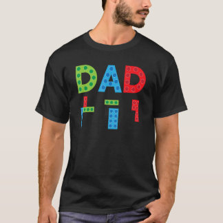 Mens Dad Master Builder Father Building Blocks Bri T-Shirt