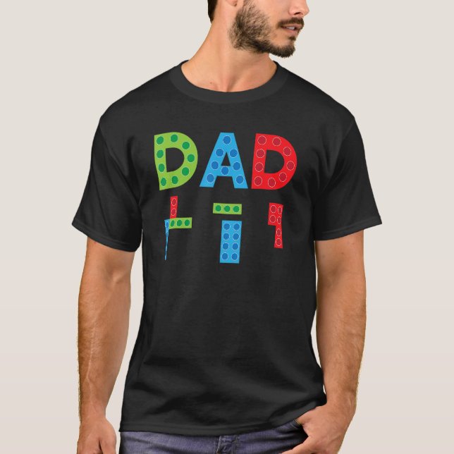 Mens Dad Master Builder Father Building Blocks Bri T-Shirt (Front)