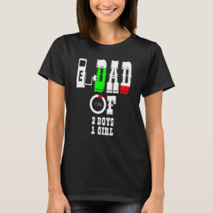 Mens Dad Of 2 Boys 1 Girl Father Or Grandpa Of 3 K T-Shirt
