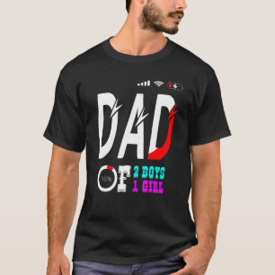 Mens Dad Of 2 Boys 1 Girl Father Or Grandpa Of 3 K T-Shirt