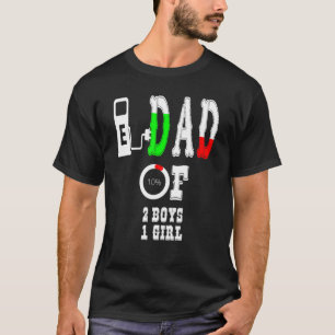 Mens Dad Of 2 Boys 1 Girl Father Or Grandpa Of 3 K T-Shirt