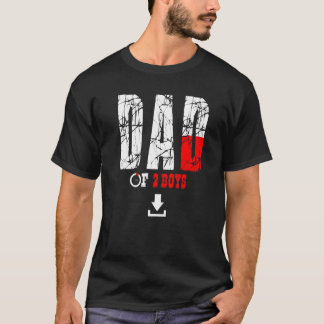 Mens Dad Of 2 Boys Father Or Grandpa Of 2 Kids  18 T-Shirt