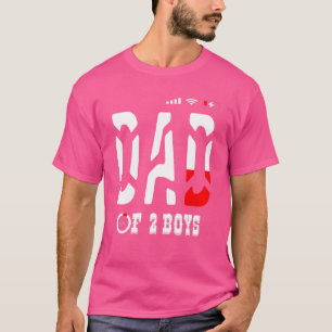 Mens Dad Of 2 Boys Father Or Grandpa Of 2 Kids 26 T-Shirt