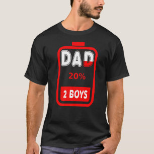 Mens Dad Of 2 Boys Father Or Grandpa Of 2 Kids 4 T-Shirt