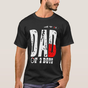 Mens Dad Of 2 Boys Father Or Grandpa Of 2 Kids 6 T-Shirt
