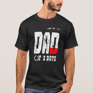 Mens Dad Of 2 Boys Father Or Grandpa Of 2 Kids 8 T-Shirt