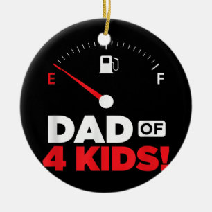 Mens Dad of 4 Kids from Sons Daughters Fathers Ceramic Tree Decoration