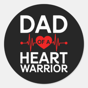 Mens Dad Of A Chd Warrior Congenital Heart Disease Classic Round Sticker