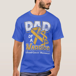 Mens Dad Of A Warrior Cancer Fighter Childhood Can T-Shirt