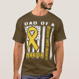 Mens Dad of a warrior Childhood Cancer Awareness r T-Shirt