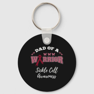 Mens Dad Of A Warrior Sickle Cell Awareness Key Ring