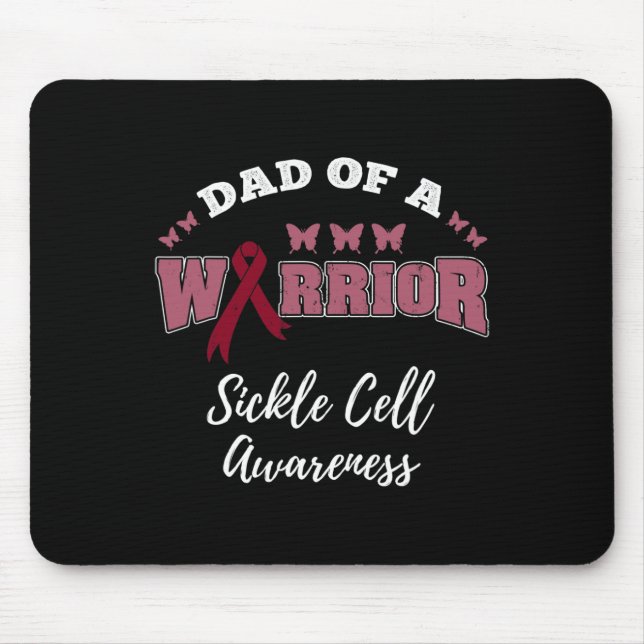 Mens Dad Of A Warrior Sickle Cell Awareness  Mouse Mat (Front)
