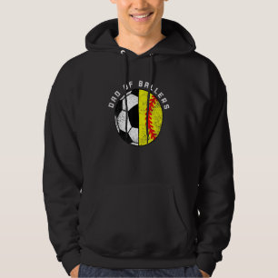 Mens Dad Of Ballers   Soccer Softball Dad Hoodie