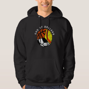 Mens Dad Of Ballers Softball Soccer Basketball D Hoodie