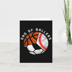 Mens Dad Of Byllers Fun Bysebyll Soccer Bysketbyll Card
