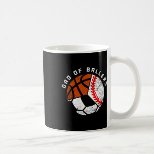 Mens Dad Of Byllers Fun Bysebyll Soccer Bysketbyll Coffee Mug