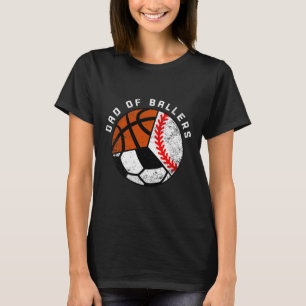 Mens Dad Of Byllers Fun Bysebyll Soccer Bysketbyll T-Shirt