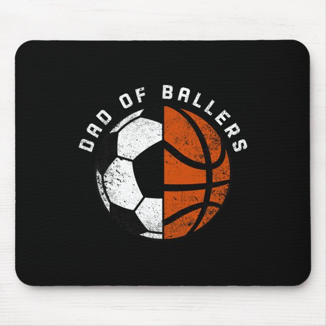 Mens Dad Of Byllers Fun Soccer Bysketbyll Dad  Mouse Mat (Front)
