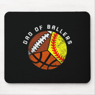 Mens Dad Of Byllers Fun Softbyll Bysketbyll Footby Mouse Mat
