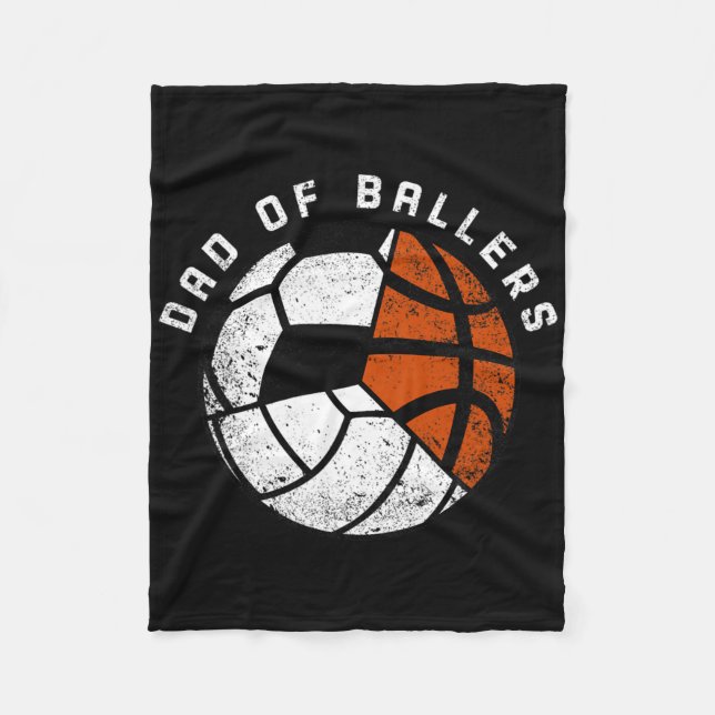 Mens Dad Of Byllers Fun Volleybyll Soccer Bysketby Fleece Blanket (Front)