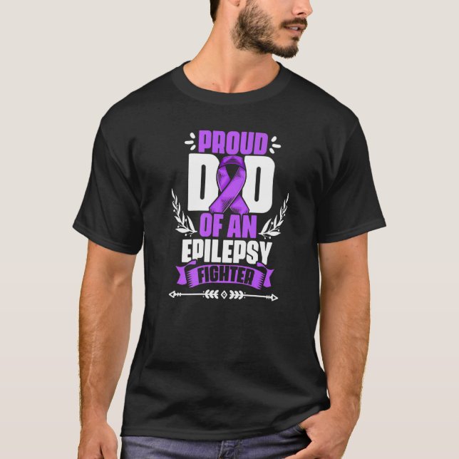 Mens Dad Of Epilepsy Fighter Epilepsy Survivor Epi T-Shirt (Front)