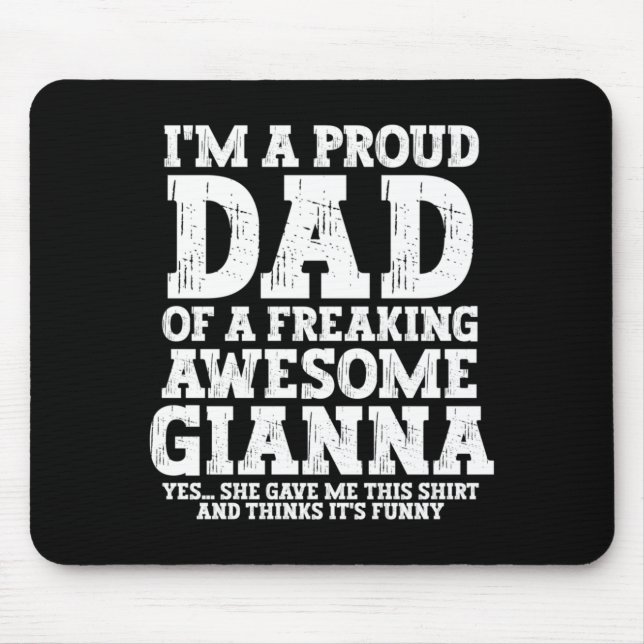 Mens Dad Of Gi Personalised Name Funny Fathers Day Mouse Mat (Front)
