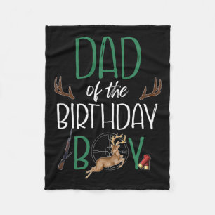 Mens Dad Of The Birthday Boy Big One Birthday Deer Fleece Blanket