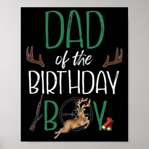 Mens Dad Of The Birthday Boy Big One Birthday Deer Poster