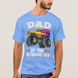 Mens Dad Of The Birthday Boy Fathers Monster Truck T-Shirt