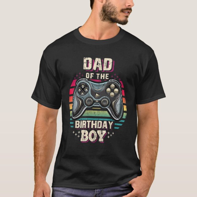 Mens Dad of the Birthday Boy Matching Video Game B T-Shirt (Front)