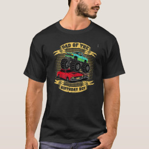 Mens Dad Of The Birthday Boy Retro Monster Truck D T-Shirt