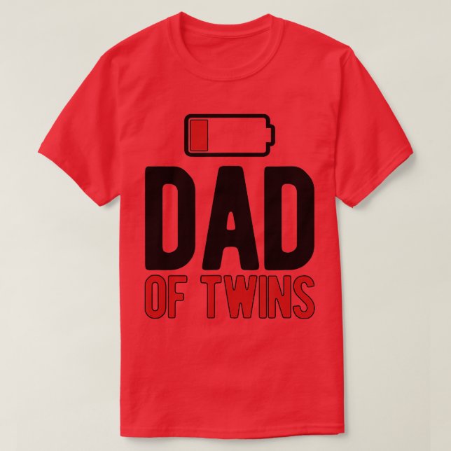 Mens Dad Of Twins Battery Twin Dad Twin Father Of  T-Shirt (Design Front)
