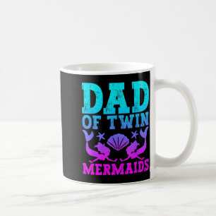 Mens Dad Of Twins Mermaid Father's Day Pregnancy A Coffee Mug