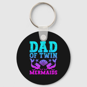 Mens Dad Of Twins Mermaid Father's Day Pregnancy A Key Ring