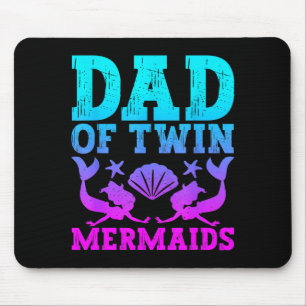 Mens Dad Of Twins Mermaid Father's Day Pregnancy A Mouse Mat