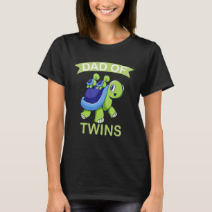 Mens Dad of Twins Turtle Daddy of Twins Father Fat T-Shirt
