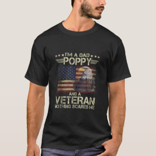 Mens Dad Poppy Veteran American Flag Proud eagle F T-Shirt