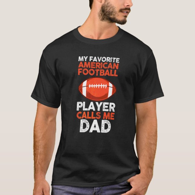 Mens Dad Son Father American Football Player T-Shirt (Front)
