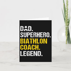 Mens Dad Superhero Biathlon Coach Funny Biathlon C Card