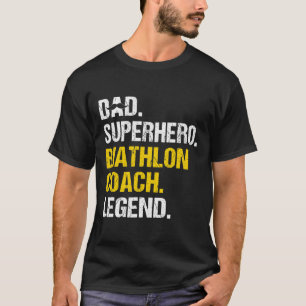 Mens Dad Superhero Biathlon Coach Funny Biathlon C T-Shirt