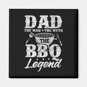 Mens Dad The Man The Myth Bbq Barbeque Grill Funny Magnet