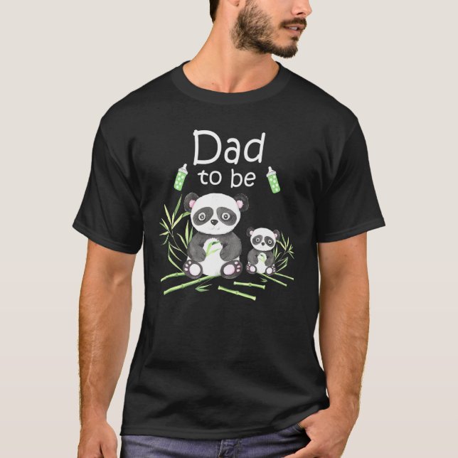 Mens Dad To Be Panda Bear Cute Baby Shower T-Shirt (Front)