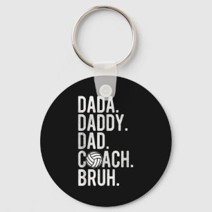 Mens Dada Daddy Dad Bruh Vintage Volleyball Coach  Key Ring