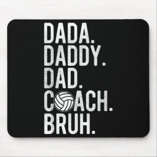 Mens Dada Daddy Dad Bruh Vintage Volleyball Coach  Mouse Mat