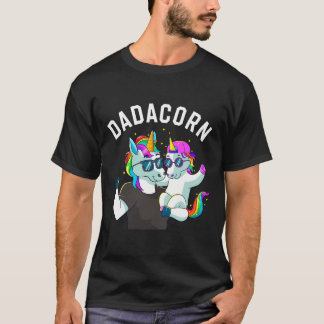 Mens Dadacorn Unicorn Dad Family Birthday Fathers  T-Shirt