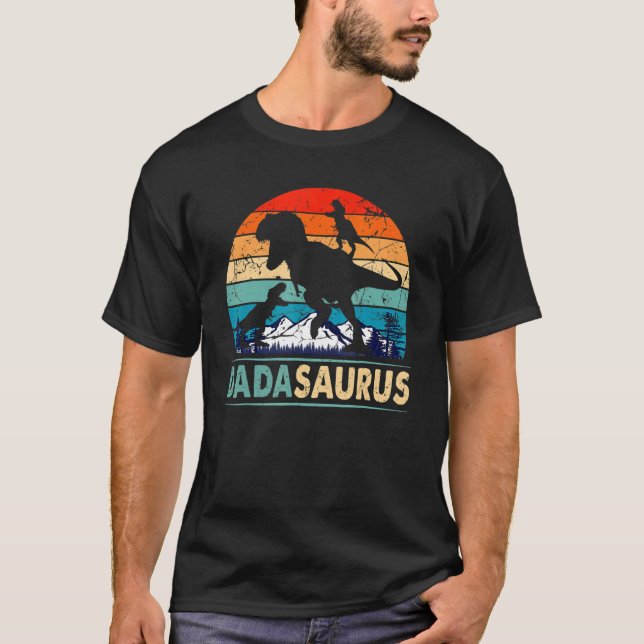 Mens Dadasaurus Rex Dinosaur Dada Saurus Father's  T-Shirt (Front)
