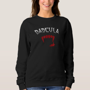 Mens Dadcula Halloween Vampire Teeth Dad Sweatshirt