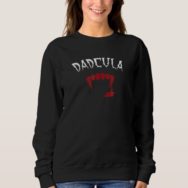 Mens Dadcula Halloween Vampire Teeth Dad Sweatshirt (Front)