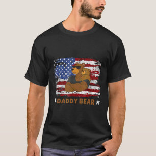Mens Daddy Bear american Flag Father's Day 2022 T-Shirt